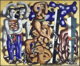 Composition aux deux perroquets