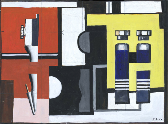 Compass and Paint Tubes by Fernand Leger, oil painting reproduction on canvas Compass and Paint Tubes
