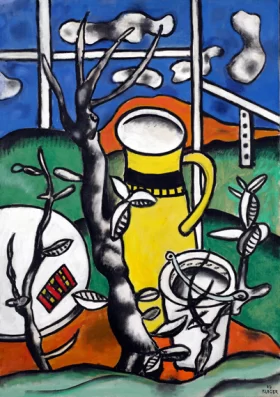 Le Vase Jaune dans Un Paysage
