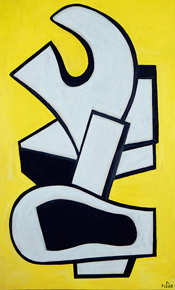 Peinture murale sur fond jaune by Fernand Leger, oil painting reproduction on canvas Peinture murale sur fond jaune