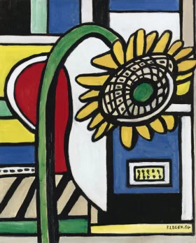 Un Tournesol Sur Fond Polychrome