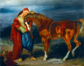 Young Turk Stroking His Horse 1825