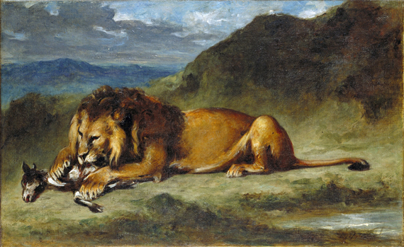 Lion Devouring a Goat