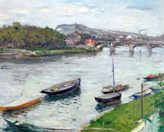 La Berge Et Le Pont D’argenteuil 1882 by Gustave Caillebotte, oil painting reproduction on canvas La Berge Et Le Pont D'argenteuil 1882