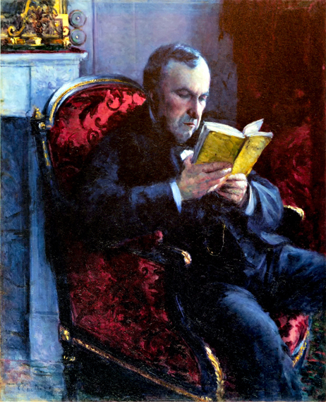 Portrait of Eugène Daufresne Reading 1878 by Gustave Caillebotte, oil painting reproduction on canvas Portrait of Eugène Daufresne Reading 1878