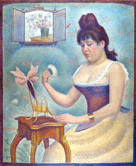 Young Woman Powdering Herself
