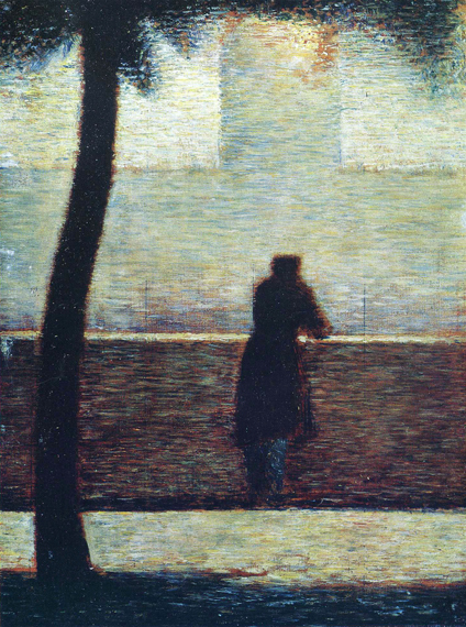 Man Leaning On A Parapet