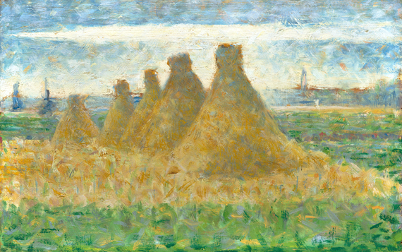 Haystacks by Georges Seurat, oil painting reproduction on canvas Haystacks