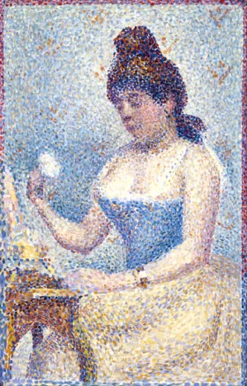 Young Woman Powdering Herself