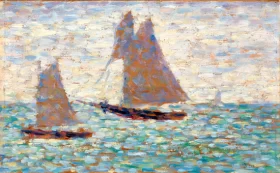 Two Sailboats At Grandcamp