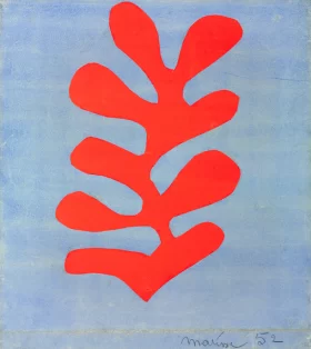 Algue rouge sur fond bleu ciel