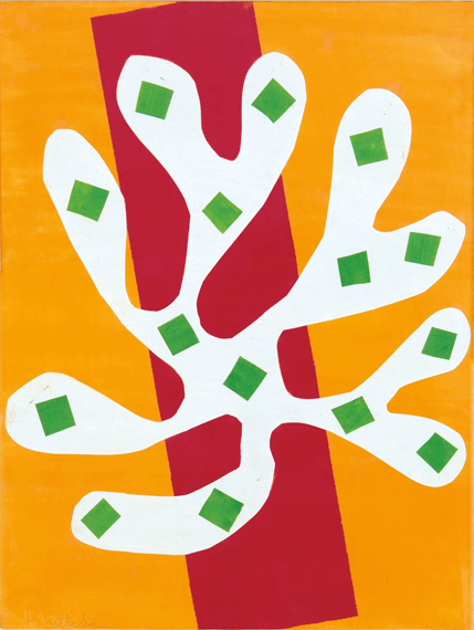 White Alga On Orange And Red Background (Algue Blanche Sur Fond Orange Et Rouge) by Henri Matisse, oil painting reproduction on canvas White Alga On Orange And Red Background (Algue Blanche Sur Fond Orange Et Rouge)