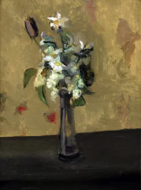 Bouquet de fleurs au vase de cristal
