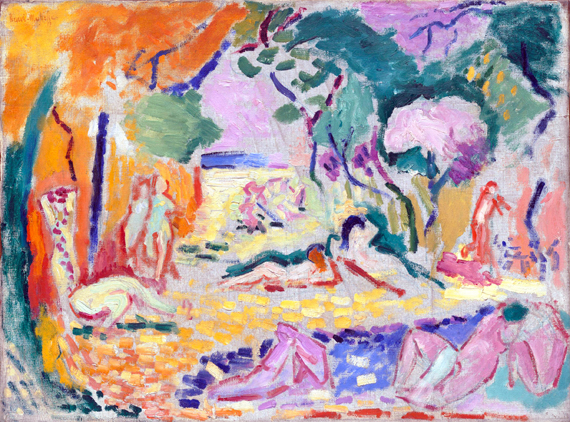 Sketch for ”Le Bonheur de vivre” (”The Joy of Life”) by Henri Matisse, oil painting reproduction on canvas Sketch for "Le Bonheur de vivre” ("The Joy of Life”)
