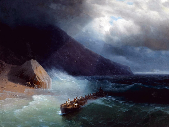 The survivors by Ivan Aivazovsky, oil painting reproduction on canvas The survivors