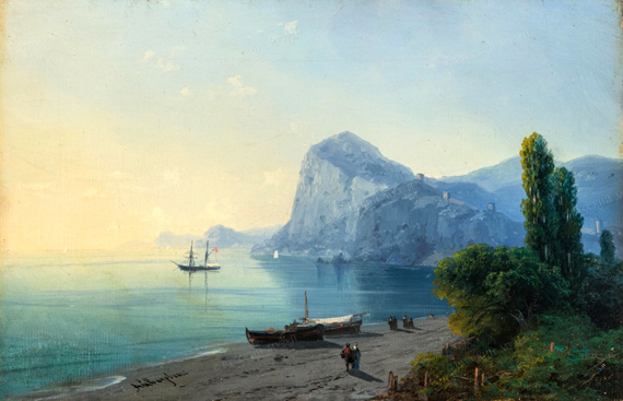 Sudak. Fortress 1893 by Ivan Aivazovsky, oil painting reproduction on canvas Sudak. Fortress 1893