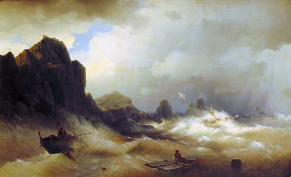 Shipwreck 1843 by Ivan Aivazovsky, oil painting reproduction on canvas Shipwreck 1843