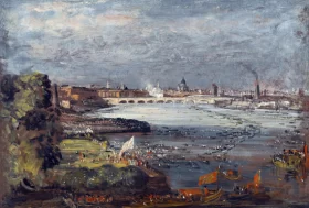 The Opening of Waterloo Bridge, Seen from Whitehall Stairs, London, 18 June 1817