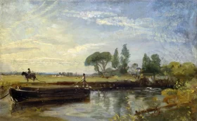 Barge below Flatford Lock 1810