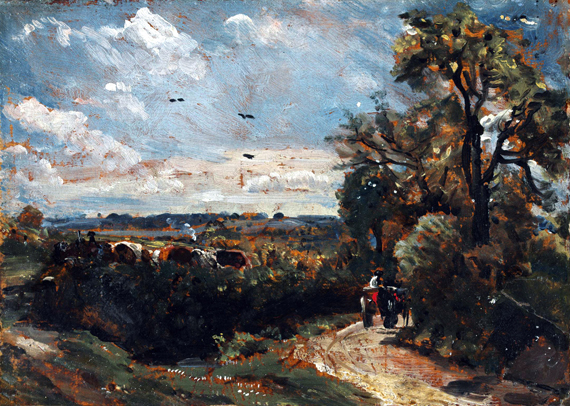 A Cart on a lane at Flatford by John Constable, oil painting reproduction on canvas A Cart on a lane at Flatford