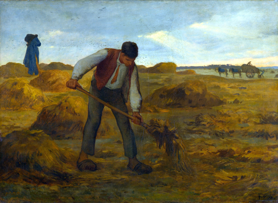 Peasant Spreading Manure by Francois Millet, oil painting reproduction on canvas Peasant Spreading Manure