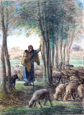 Madame de Pompadour 1759 A Shepherdess and her Flock In the Shade of Trees