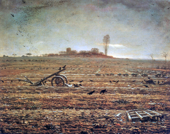 The Plain of Chailly with Harrow and Plough 1862 by Francois Millet, oil painting reproduction on canvas The Plain of Chailly with Harrow and Plough 1862