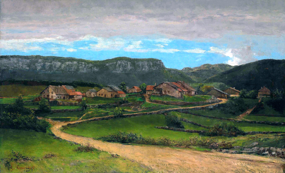 Paysage Près D’ornans 1862 by Gustave Courbet, oil painting reproduction on canvas Paysage Près D'ornans 1862
