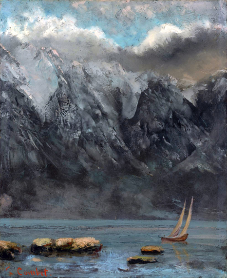 Bords Du Lac Léman by Gustave Courbet, oil painting reproduction on canvas Bords Du Lac Léman
