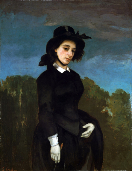 Woman in a Riding Habit 1856 by Gustave Courbet, oil painting reproduction on canvas Woman in a Riding Habit 1856