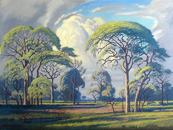 Hardkoolbome – Bosveld, 1944 by Jacobus Hendrik Pierneef, oil painting reproduction on canvas Hardkoolbome – Bosveld, 1944
