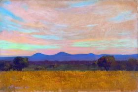 Landscape with Golden Veld and Blue Mountains