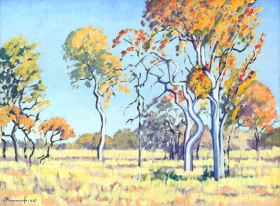 Landscape with Foreground Trees