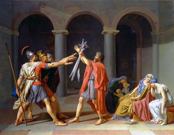 Oath of the Horatii 1786 by Jacques Louis David, oil painting reproduction on canvas Oath of the Horatii 1786
