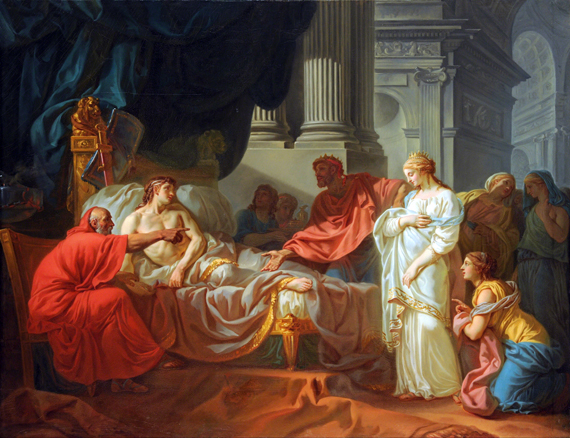 Erasistratus Discovers the Cause of Antiochus’s Disease, 1774 by Jacques Louis David, oil painting reproduction on canvas Erasistratus Discovers the Cause of Antiochus's Disease, 1774