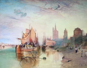 Cologne, the Arrival of a Packet Boat in the Evening 1826