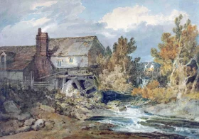 Watermill near a Flowing Brook