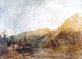 Barge on the River, Sunset