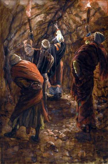The Chasm in the Rock in the Cave Beneath Calvary by James Tissot, oil painting reproduction on canvas The Chasm in the Rock in the Cave Beneath Calvary