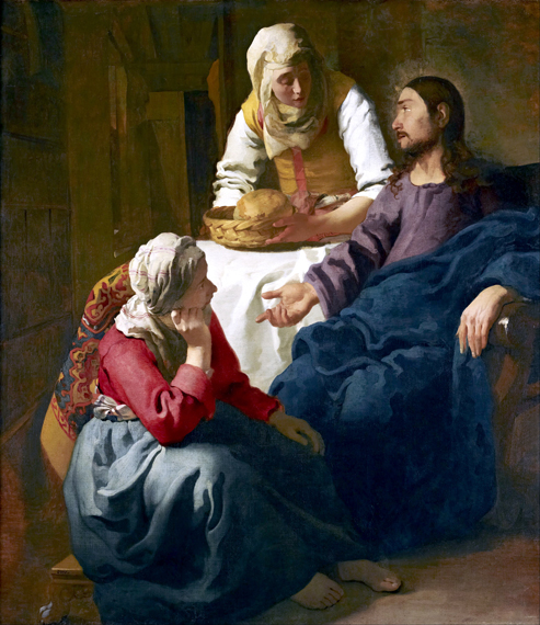 Christ in the House of Martha and Mary by Johannes Vermeer, oil painting reproduction on canvas Christ in the House of Martha and Mary