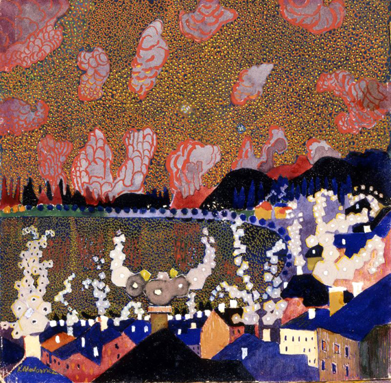 Little Town 1908 by Kazimir Malevich, oil painting reproduction on canvas Little Town 1908