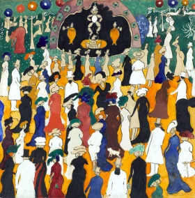 Seated Nude Gallant Company in a Park 1908