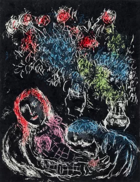 Couple Against A Black Background Ii