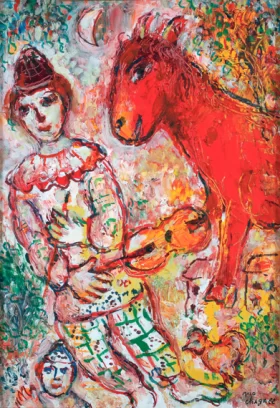 Le Clown Violoniste et L'âne Rouge