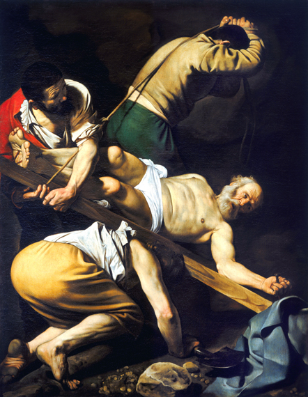Crucifixion of St. Peter 1600 by Caravaggio, oil painting reproduction on canvas Crucifixion of St. Peter 1600