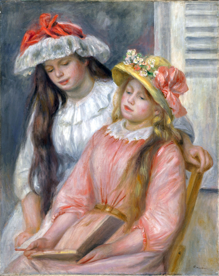 Young Girls Looking at an Album