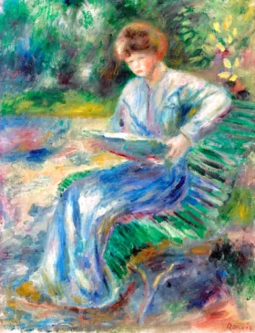 Femme Lisant Sur Un Banc