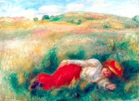 Femme Couchée Dans L'herbe