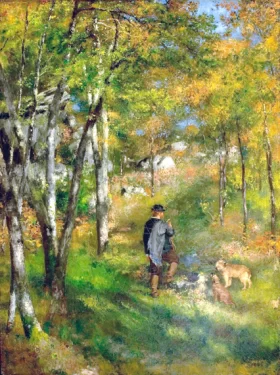 The Painter Le Coeur Hunting in the Fontainebleau Forest 1866
