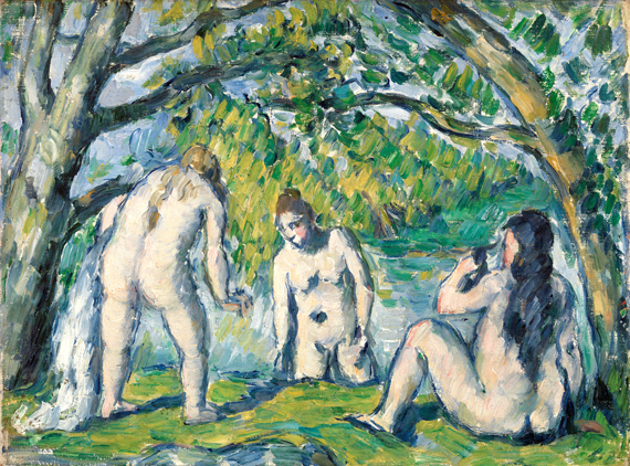 Three Bathers by Paul Cezanne, oil painting reproduction on canvas Three Bathers
